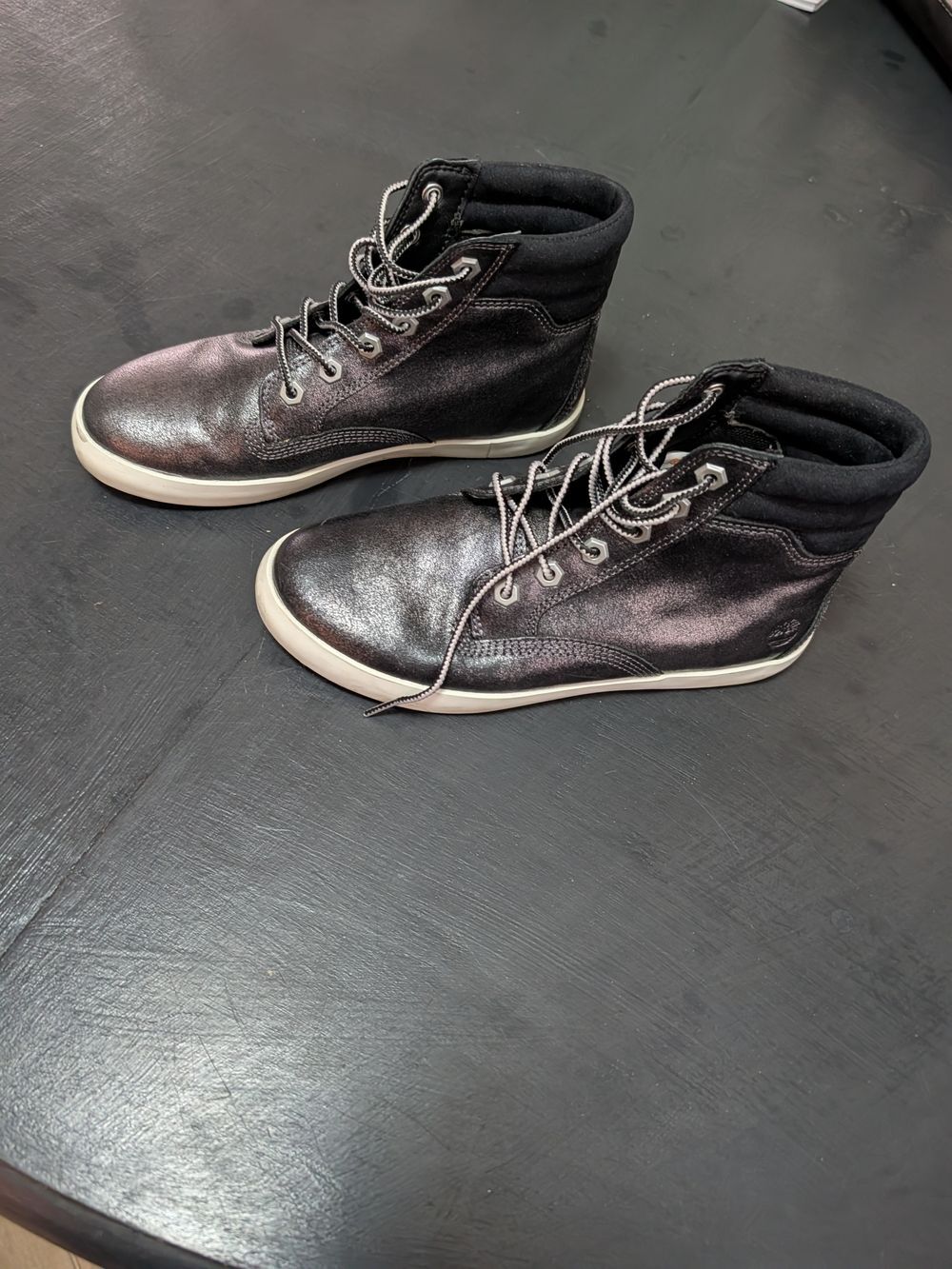 Timberland Women's Black Metallic High-Top Sneakers